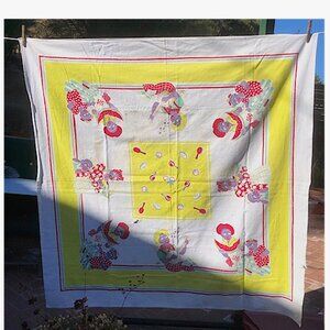 Vintage 50's Tablecloth Picnic Banjo Pie